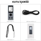 ShopyTech Mini USB Şarjlı Lazer Metre 50 m Dijital Mesafe Ölçer Alan/Hacim Hesabı Pisagor Sürekli Ölçüm thumbnail 4