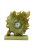 Oniks Damarlı Akik Taşından Yaprak Fiğürlü Saat - (doğal oniks taşı el işciliği) thumbnail 1