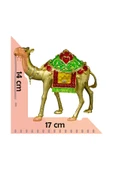 taru pasaj Kristal Taş İşlemeli Metal Deve | Benzersiz Hediyelik Biblo thumbnail 3