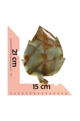 taru pasaj Doğal Oniks Taş Yaprak Tabak – 21x15 cm Dekoratif El Yapımı Mermer Görünümlü Sunum Tabağı thumbnail 5