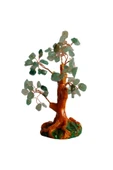 taru pasaj Doğal Yeşim Taşlı Hayat Ağacı - El Yapımı Feng Shui Dekor (16x14 cm) thumbnail 2