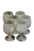 taru pasaj Doğal Oniks Taş Kadeh – El Yapımı Şık Dekor & Sunum Ürünü - 6 lı set thumbnail 1