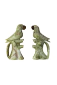 taru pasaj "Doğal Oniks Taşından 2'li Papağan Heykeli - Zarif ve Şık Dekorasyon" thumbnail 2