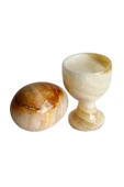 taru pasaj Bal Oniks Doğal Taş Yumurta ve Kadeh Seti – El Yapımı, Dekoratif Feng Shui Biblo, thumbnail 4
