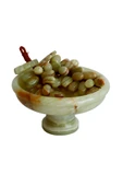 taru pasaj Oniks Doğal Taş Üzüm Seti 6’’ Ayaklı Çanak ile 50 Taneli Üzüm. El Yapımı, Feng Shui Dekor thumbnail 6