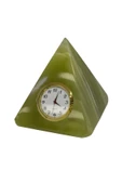 Oniks Doğal Taş Pramit Saat - Damarlı Akik (oniks) Taş Pramit Fiğür Saat thumbnail 2
