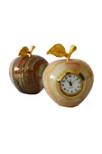 taru pasaj Elma Temalı Saat ve Biblo 2 İnç Dekoratif Aksesuar Seti thumbnail 2