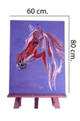 Home "el Yapımı At Silüeti Yağlıboya Tablo - 60x80 Cm, Ofis Ve Ev Dekorasyonu Için Duvar Tablosu" thumbnail 2