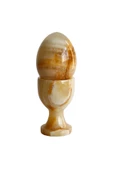 taru pasaj Bal Oniks Doğal Taş Yumurta ve Kadeh Seti – El Yapımı, Dekoratif Feng Shui Biblo, thumbnail 2