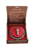 taru pasaj El Yapımı Yeşim Taşı Bileklik ve Kolye Seti – Huzur Dolu Şık Hediye Kutusu - 1