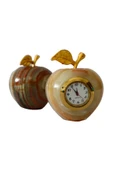 taru pasaj Elma Temalı Saat ve Biblo 2 İnç Dekoratif Aksesuar Seti thumbnail 1