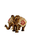 taru pasaj Kristal Taşlı Metal Fil Biblo – 12x7 cm – El Yapımı Dekoratif Süs Eşyası – Şans ve Bereket Sembolü thumbnail 2