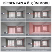 ShopyTech Mini USB Şarjlı Lazer Metre 50 m Dijital Mesafe Ölçer Alan/Hacim Hesabı Pisagor Sürekli Ölçüm thumbnail 9