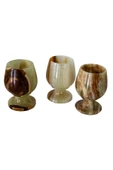 Oniks " Doğal Taş 2,3 Inç Kadeh Seti - El Yapımı, 3 Adet Şık Ve Fonksiyonel Kadeh" - 3