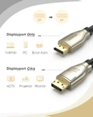 UGREEN 8K 60Hz 4K 144Hz v1.4 DisplayPort Görüntü ve Ses Aktarım Kablosu 3 Metre, Siyah, 60844 thumbnail 7