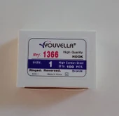 YOUVELLA 1366 DELİKLİ TIRNAKLI OLTA İĞNESİ 100 'LÜ NO:1 thumbnail 2