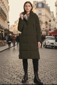 Kadın Uzun Kışlık İçi Elyaflı Astarlı Yan Fermuar Detaylı Şişme Mont thumbnail 1