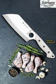Sürmene Serisi K Şef Mutfak Şef Bıçağı Bıçak Kamp Bıçağı Deri Kılıflı Beyaz Verzalit Sap HDS-153 thumbnail 1