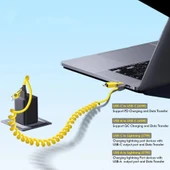 E2M 4IN1 SPİRAL DATA KABLOSU SİYAH thumbnail 3