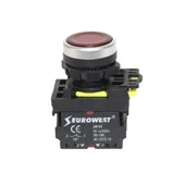 Eurowest Işıklı Buton Kırmızı Led 24V ( 5 ADET ) thumbnail 1