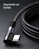UGREEN USB-C 100W 5A QC PD 90 Derece Örgülü Hızlı Şarj Kablosu, 2 Metre, Siyah, 70645 thumbnail 7