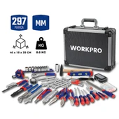 WORKPRO WP209100 297 Parça CR-V Profesyonel El Aleti Tamir Seti Tamir Bakım Çantası thumbnail 1