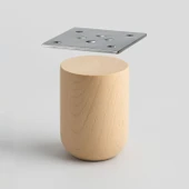 Bohem 10 cm Doğal Ahşap Ayak Boyasız Ham Silindir Mobilya Koltuk Kanepe Ayağı Metal Aparat Dahil thumbnail 1