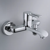 Tek Kollu Krom Banyo Bataryası Duvar Tipi Armatür Şık Premium Modern Tasarım Sıcak Soğuk Ayarlı thumbnail 4