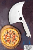 Sürmene Serisi Mutfak Bıçak Hilal Börek Bıçağı Pizza Pide Bıçağı Beyaz Verzalit Sap HDS-156 thumbnail 1