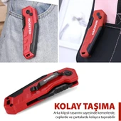 WORKPRO WP211026 Katlanır Çok Amaçlı Profesyonel Rötuş Maket Bıçağı + 14 Adet Yedek Bıçak thumbnail 8