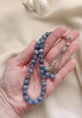 Tesbih 33 lü 08 mm Doğal Taş Kyanit AAA Kalite Tesbih thumbnail 5