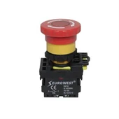 Eurowest 220V LED Işıklı Acil Stop Butonu 22mm 1NC ( 2 ADET ) thumbnail 1