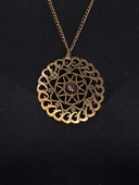 Doğal Taş Ametist  Doğal Taşlı Yuvarlak Antik Kadın Kolye euk47amt thumbnail 2