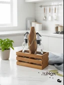 Ahşap Doğal 2Li Tombul Set Yağdanlık ve Sosluk Takımı(SET)(KİRAZ) Ahşap Rengi 2 SET thumbnail 2