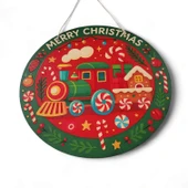 Şeker Treni Yeni Yıl Evi Kapı ve Duvar Süsü thumbnail 6