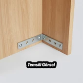 Mobilya Dolap Duvar Sabitleme 50 ADET Metal Köşebent 20x80x80 mm Bağlantı Aparatı L Demiri Gönye thumbnail 4