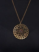 Doğal Taş Ametist  Doğal Taşlı Yuvarlak Antik Kadın Kolye euk47amt thumbnail 3