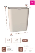 Prima Nova Flip Çöp Kovası - Bej thumbnail 3