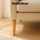 Bohem 20 cm Doğal Ahşap Ayak 4 ADET SET Boyasız Silindir Mobilya Koltuk Kanepe Ayağı Aparat Dahil thumbnail 9