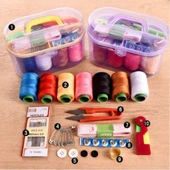 Özel Kutulu 40 Parça Mini Dikiş Seti Iğne Iplik Balıkçı Makas Mezura Yüzük thumbnail 2