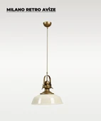 Milano Retro Avize Beyaz / Metal - E27 Duylu thumbnail 2