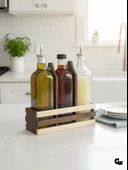 Ahşap Doğal 3Lü Yağdanlık ve Sosluk Takımı(KISA BAŞLIK)(SET)(CEVİZ) Ceviz 5 SET thumbnail 1