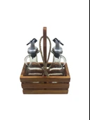 Ahşap Doğal 2Li Tombul Set Yağdanlık ve Sosluk Takımı(SET)(KİRAZ) Ahşap Rengi 10 SET thumbnail 3