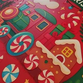 Şeker Treni Yeni Yıl Evi Kapı ve Duvar Süsü thumbnail 5