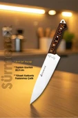 Sürmene Serisi Sivri Mutfak Şef Bıçak Et Ekmek Sebze Salata Şef Bıçağı Kahve Verzalit Sap HDS-131 thumbnail 2