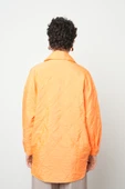Kadın Çift Cepli Turuncu Renk Oversize Kalıp Gömlek-Ceket thumbnail 4