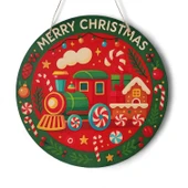 Şeker Treni Yeni Yıl Evi Kapı ve Duvar Süsü thumbnail 1