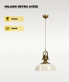 Milano Retro Avize Beyaz / Metal - E27 Duylu thumbnail 1
