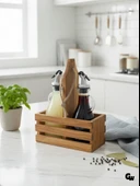 Ahşap Doğal 2Li Tombul Set Yağdanlık ve Sosluk Takımı(SET)(KİRAZ) Ahşap Rengi 2 SET thumbnail 1