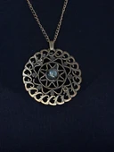 Doğal Taş Labradorit Doğal Taşlı Yuvarlak Model Antik Kadın Kolye euk47lbt thumbnail 2